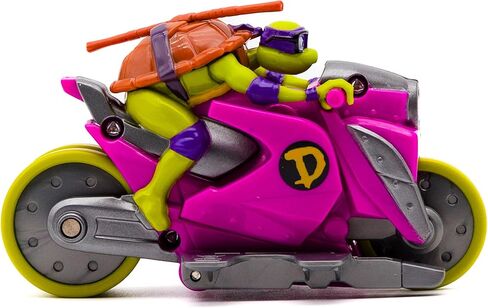 سلاحف النينجا المراهقون المتحولون Backflip Riders 4-Pack، TMNT Rev-Up دراجة نارية لعبة المركبات مع عمل حيلة Backflip، إطارات مطاطية، مجموعة ألعاب الفوضى المتحولة للأطفال من سن 5 سنوات فما فوق in Saudi Arabia
