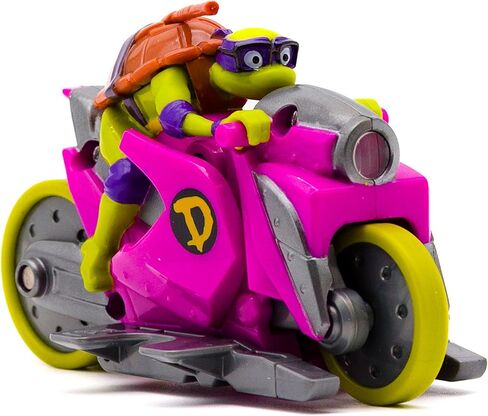 سلاحف النينجا المراهقون المتحولون Backflip Riders 4-Pack، TMNT Rev-Up دراجة نارية لعبة المركبات مع عمل حيلة Backflip، إطارات مطاطية، مجموعة ألعاب الفوضى المتحولة للأطفال من سن 5 سنوات فما فوق in Saudi Arabia