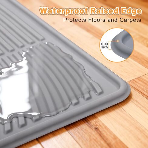 Cat Litter Mat Litter Trapping Mat, 40" x 28" Silicone Litter Box Mat Large, Non-Slip Cat Mat for Litter Boxs, Easy Clean Pet Food Mats for Floor Waterproof Silicone Cat Box Mat in Saudi Arabia