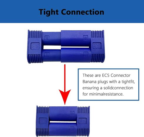 12PCS EC5 Connector Banana Plug Female Male 5.0mm Gold Bullet Connectors for RC Battery ESC Device Electric Motor in Saudi Arabia