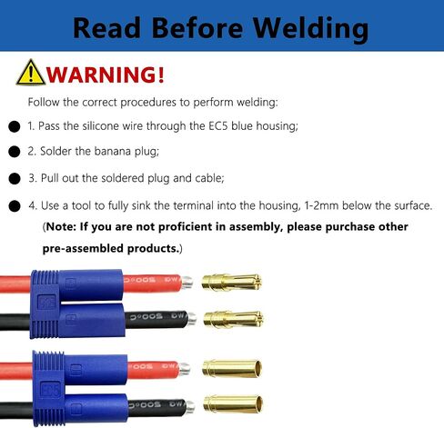 12PCS EC5 Connector Banana Plug Female Male 5.0mm Gold Bullet Connectors for RC Battery ESC Device Electric Motor in Saudi Arabia