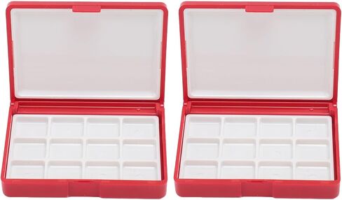 Socobeta 2Pcs Portable Watercolor Box Detachable Mini Watercolor Palette with Plastic Case, for Beginners Artists Traveling Painting (Blue Box, 12 Grids) in Saudi Arabia