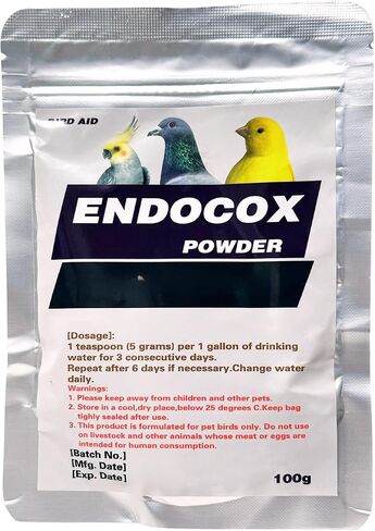 دواء مسحوق إندو-كوكس للحمام والكناري والعصافير والببغاء والكوكاتيل والببغاوات والطيور الصغيرة في الأقفاص والطيور القفصية in Kuwait