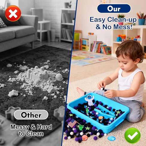 صندوق حسي للنظام الشمسي للأطفال الصغار، موضوع علمي مع 8 كواكب وخريطة نجوم، كرات بوم ناعمة بدون فوضى للتعلم في مرحلة ما قبل المدرسة، هدايا للأولاد والبنات من سن 3 4 5 6+ in Kuwait