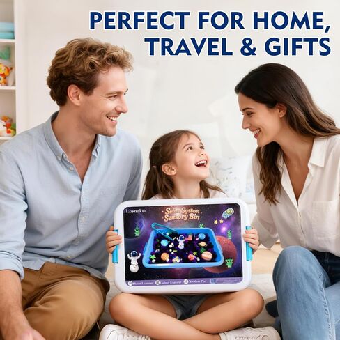 صندوق حسي للنظام الشمسي للأطفال الصغار، موضوع علمي مع 8 كواكب وخريطة نجوم، كرات بوم ناعمة بدون فوضى للتعلم في مرحلة ما قبل المدرسة، هدايا للأولاد والبنات من سن 3 4 5 6+ in Kuwait