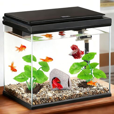MyLifeUNIT Fish Tank Decor, Silk Aquarium Plants and Hideaway Rock Cave Decor for Betta Fish Tank Accessories, Goldfish, Turtle Tank Decorations in Saudi Arabia