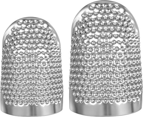 2 PCS Metal Sewing Thimble, Adjustable Ring Thimble for Finger Protector, Sewing Thimbles for Hand Embroidery, 2 Sizes in Saudi Arabia