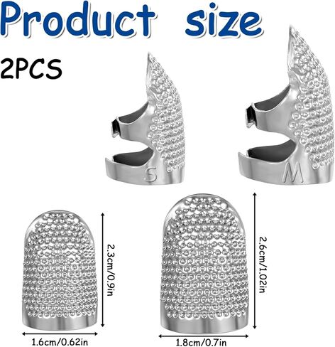 2 PCS Metal Sewing Thimble, Adjustable Ring Thimble for Finger Protector, Sewing Thimbles for Hand Embroidery, 2 Sizes in Saudi Arabia