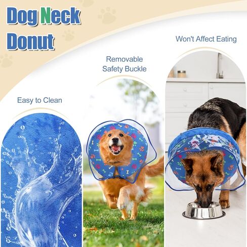 Dog Cone, Inflatable Dog Cone for Small, Medium, and Large Dogs, Soft Cone for Dogs After Surgery with Adjustable Buckle, Adjustable Soft Recovery Collar with Detachable Cove in Saudi Arabia