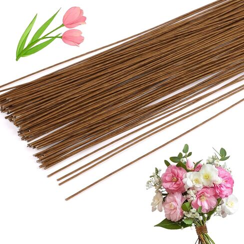 CCINEE 18 Gauge Dark Green Floral Wire, 100 PCS Paper Wrapped Florist Wire for DIY Crafts Artificial Flower Making, 14 inch in Saudi Arabia