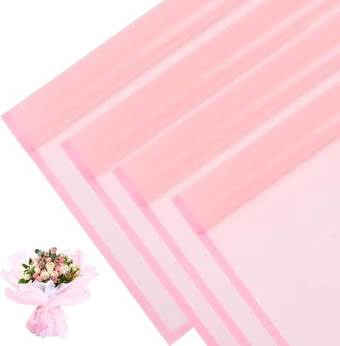 CCINEE 20 Sheets Pink Flower Wrapping Paper,Waterproof Fresh Flower Packing Material Florist Bouquet Supplies DIY Craft Gift Packing in Saudi Arabia
