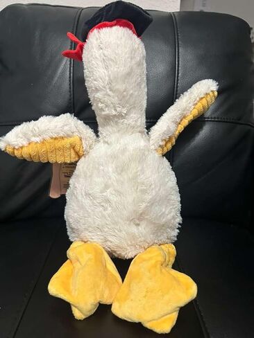 Pirate Chicken Dog Toy – 18" Durable Plush Squeaky Toy with Internal Rope & Crinkle Wings, Soft Interactive Toy for Medium & Large Dogs (White) in Saudi Arabia