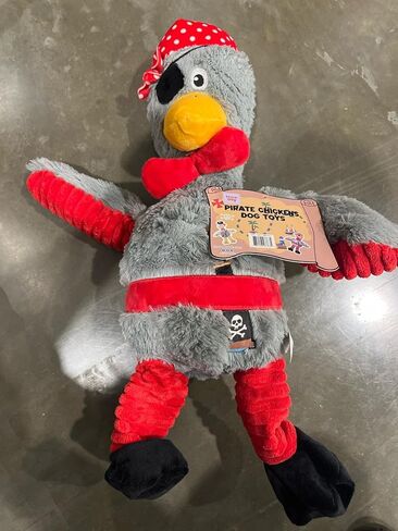 Pirate Chicken Dog Toy – 18" Durable Plush Squeaky Toy with Internal Rope & Crinkle Wings, Soft Interactive Toy for Medium & Large Dogs (White) in Saudi Arabia