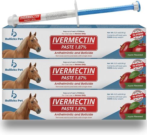 Ivermectin Horse Paste 1.87% Dewormer – Apple Flavored Anthelmintic, Broad-Spectrum Parasite Control for Horses Up to 1250 LB (3-Pack) in Saudi Arabia