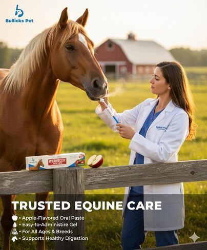 Ivermectin Horse Paste 1.87% Dewormer – Apple Flavored Anthelmintic, Broad-Spectrum Parasite Control for Horses Up to 1250 LB (3-Pack) in Saudi Arabia