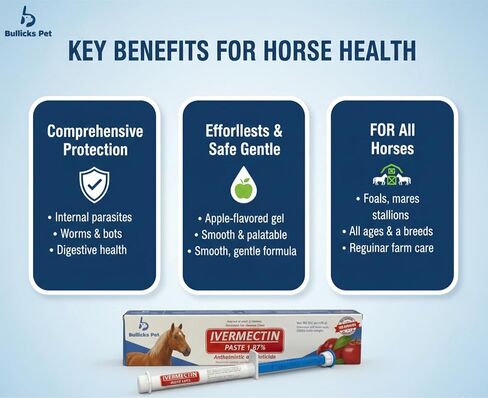 Ivermectin Horse Paste 1.87% Dewormer – Apple Flavored Anthelmintic, Broad-Spectrum Parasite Control for Horses Up to 1250 LB (3-Pack) in Saudi Arabia