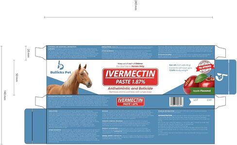 Ivermectin Horse Paste 1.87% Dewormer – Apple Flavored Anthelmintic, Broad-Spectrum Parasite Control for Horses Up to 1250 LB (3-Pack) in Saudi Arabia