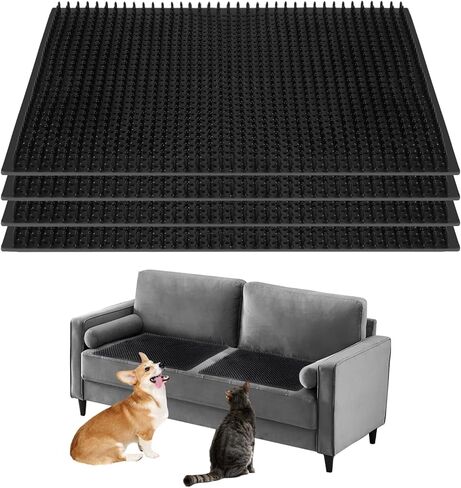 4 PCS Scat Mats for Dogs and Cats Keep Dogs Off Couch Keep Cats Off Countertops Heavy-Duty Soft and Harmless to Pets（11.8inch*11.8inch） in Kuwait