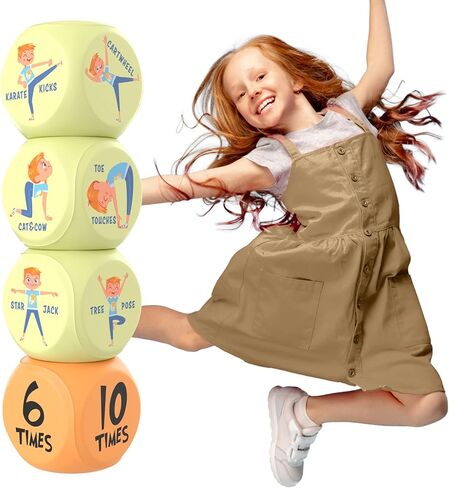 Skywin Exercise Dice for Kids – Fun 6 Sided Foam Workout Dice, Kids Workout Equipment for Playtime, PE Class, or Family Workouts – Great Fitness Gift for Children and Little Athletes (1 Pack) in Saudi Arabia