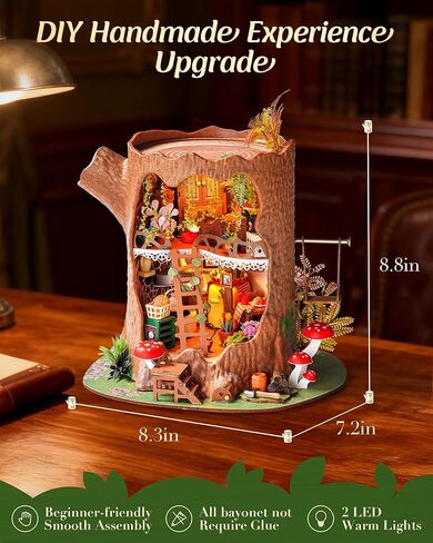 Rolife DIY Miniature House Kit Tree House, Tiny House Model House Building Kit for Teens, DIY Crafts for Adults, Birthday/Halloween for Parents Friends (Fairytale Tree House) in Saudi Arabia