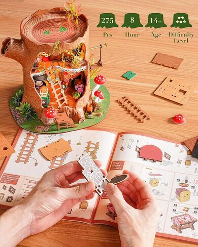 Rolife DIY Miniature House Kit Tree House, Tiny House Model House Building Kit for Teens, DIY Crafts for Adults, Birthday/Halloween for Parents Friends (Fairytale Tree House) in Saudi Arabia