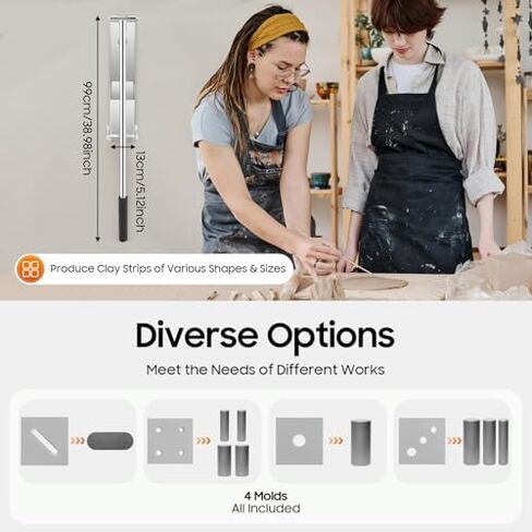 آلة بثق الطين من الفولاذ المقاوم للصدأ مع قوالب قابلة للتبديل، مناسبة لطين البوليمر ومعجون السكر وصناعة الفخار. in Kuwait