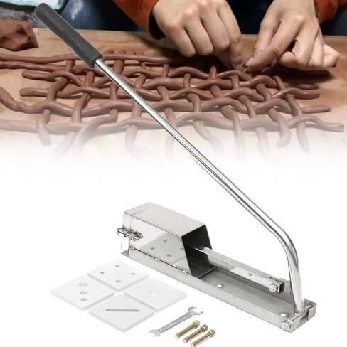 ماكينة بثق الطين من الفولاذ المقاوم للصدأ مع قوالب قابلة للتبديل، مناسبة للتركيب على الحائط، مثالية لصناعة الفخار والسيراميك وطين البوليمر. in Kuwait