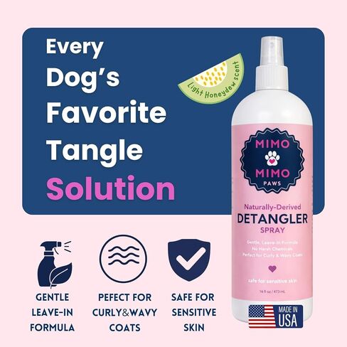 بخاخ لفك تشابك الشعر والعقد (16 أونصة)، بلسم مشتق طبيعيًا للبشرة الحساسة، يرطب ويسهل الفرشاة، معاطف مجعدة ومموجة، بدون مواد كيميائية قاسية، آمن للحيوانات الأليفة، صنع في الولايات المتحدة الأمريكية in Kuwait