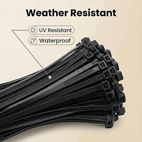 Zip Ties Heavy Duty Outdoor 20 Inch (100 Pack), Large Zip Ties with 200lbs, Big Cable Ties, Black Heavy Duty Zip Ties for Outdoor Use, By FacywaT in Saudi Arabia
