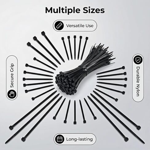 Zip Ties Heavy Duty Outdoor 20 Inch (100 Pack), Large Zip Ties with 200lbs, Big Cable Ties, Black Heavy Duty Zip Ties for Outdoor Use, By FacywaT in Saudi Arabia