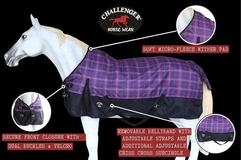 70" 1200D Turnout Waterproof Rain Light-Weight Sheet Plaid Horse Blanket 3EE08G in Saudi Arabia