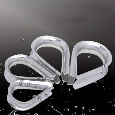 10pcs 304 Stainless Steel M2 M3 M4 M6 Wire Rope Protective Sleeve Cable Thimbles Clamps Hasps Rigging Fasteners Chicken Heart Ring (10pcs-m6) in Saudi Arabia