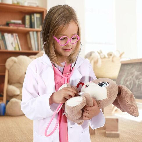 12 PCS Doctor Costume for Kids,Scrubs with Lab Coat/Nurse Costume Kids Set,Girls Boys Doctor Career Day Costumes in Kuwait