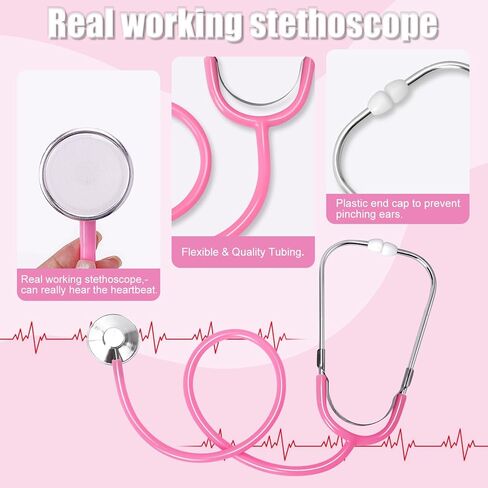 12 PCS Doctor Costume for Kids,Scrubs with Lab Coat/Nurse Costume Kids Set,Girls Boys Doctor Career Day Costumes in Kuwait