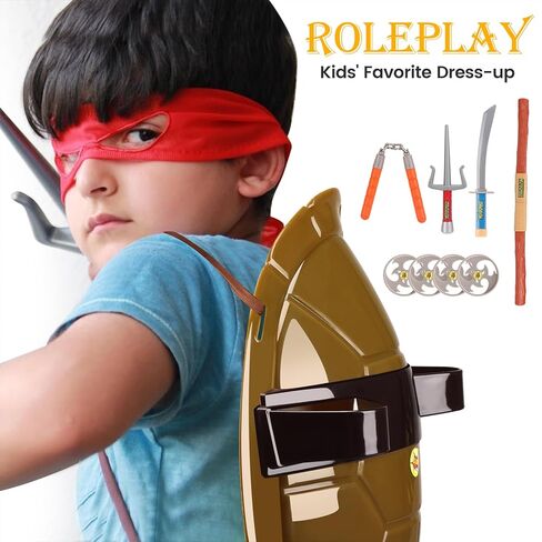 Turtle Shell Boys Toys Role-Playing Turtle Shell Costume, Super Cosplay Costume Cos Dressed Suit for Kids, Kids Halloween Costume for Boys and Girls in Saudi Arabia