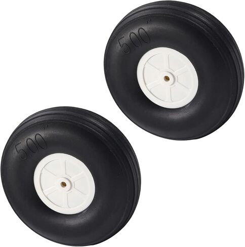 Fielect 5 inch RC Model Airplane Super Light Sponge Tire Tail Wheel Tire and Wheel Sets for RC Car Airplane PU Sponge Tire with Plastic Hub 2 Pcs in Saudi Arabia