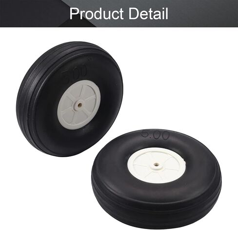 Fielect 5 inch RC Model Airplane Super Light Sponge Tire Tail Wheel Tire and Wheel Sets for RC Car Airplane PU Sponge Tire with Plastic Hub 2 Pcs in Saudi Arabia