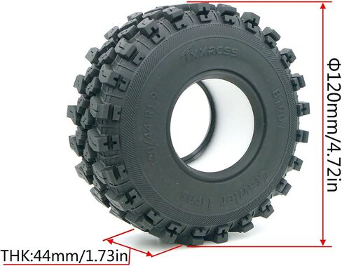 1.9 Crawler Tires 120mm/4.72in RC Rubber Tyre Set Wheel Tires for 1:10 RC Crawler Axial SCX10 90046 SCX10 III AXI03007 Tamiya CC01 D90 D110 (4Pcs) (B1901) in Saudi Arabia