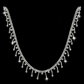 حجر الراين هامش تقليم الفضة حجر الراين الشريط الماس كريستال هامش تقليم سلسلة كريستال هامش حزام لخياطة الملابس الحرفية اكسسوارات الزفاف مجوهرات شخصية DIY الديكور in Kuwait