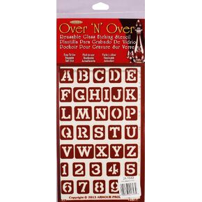 Armour Products Over N Over Glass Etching Stencil, 5-Inch by 8-Inch, Western Font in Saudi Arabia