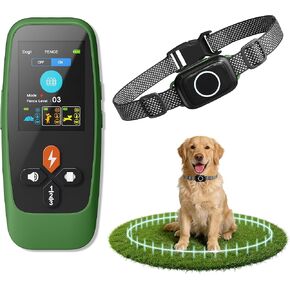 4-in-1 Wireless Dog Fence System Electric Dog Fence with Training Collar & Anti-Bark Collar, Real-Time Pet Status Display, Portable Waterproof Outdoor Pet Containment System in Kuwait