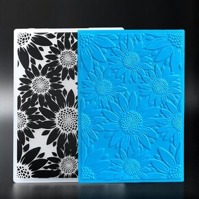2-Pack 3D Floral Background Plastic Embossing Folders - 2sizes Flower Texture Embossed Folders for Card Making Scrapbooking and Other Paper Crafts in Saudi Arabia