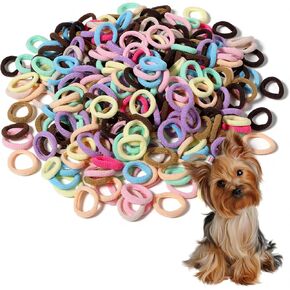300 Pcs Dog Hair Ties, 1 Inch Nylon Seamless Hair Bands for Small Dog Puppy Girl, Yorkie, Knots, Ponytails, Mixedcolor in Kuwait