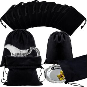 Fumete 8 Pcs Silver Storage Bags Anti Tarnish Storage Bags 18" x 18" 9" x 11.8" Silver Protector for Jewelry Silverware Protection Resistant Tarnish for Silverware Flatware (Peacock Blue) in Kuwait