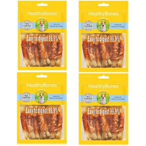 UrbanX HealthyBones Rawhide Free Healthy Foods for Sealyham Terrier and Other Small Terrier Dogs, Chicken Wrapped Bone Sticks Dog Foods, Soft Chewy Foods for Training Rewards, 28 Count in Kuwait