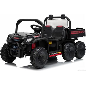 Hetoy 24V Ride on Toys, 2 Seater Dump Truck Car for Kids 4-8, 4WD Electric Tractor with Remote Control, Dump Bed, 3 Speed Modes, Music Player in Saudi Arabia