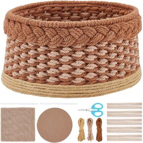 ACRNIGHEET Macrame Basket Weaving kit Weaving Kit for Adults Beginners with Step-by-Step Tutorials Storage Basket Making Kits Craft Gift Ideas in Kuwait