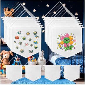 4pcs Blank Canvas Banners 10.82"x11.81",12oz Fabric Canvas Wall hanging Art for DIY Kids Room Decor,Enamel Pin Wall Display Banners for Enamel Lapel Badge Collection,Birthday,Educational Play in Saudi Arabia