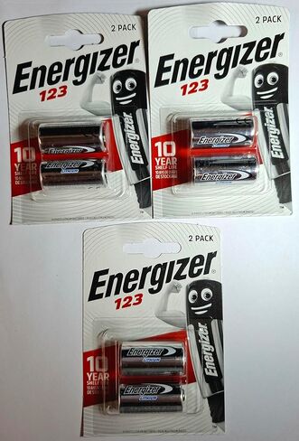 Energizer 123 6 Lithium Batteries - Pack of 6 (Silver) in Kuwait