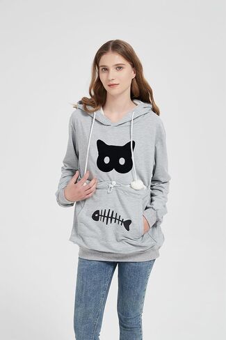 Simcat Pet Pouch Oversized Hoodies Cat Dog Carrier Pouch Pullover Sweatshirt Kitten Puppy Holder Unisex Hoodies in Saudi Arabia